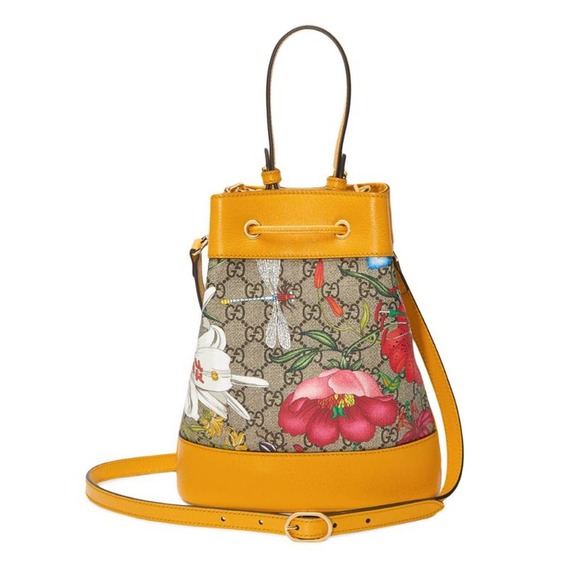 GUCCI Ophidia GG flora leather bucket bag - Picture 3 of 9